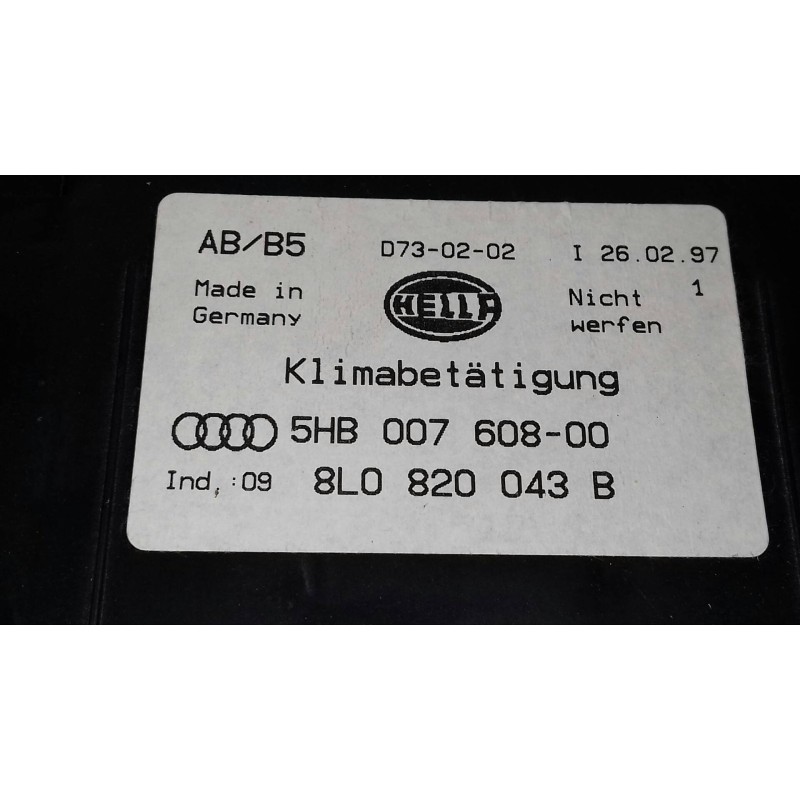 Recambio de mando calefaccion / aire acondicionado para audi a4 berlina (b5) 1.8 referencia OEM IAM 8L0820043B 5HB00760800 HELLA