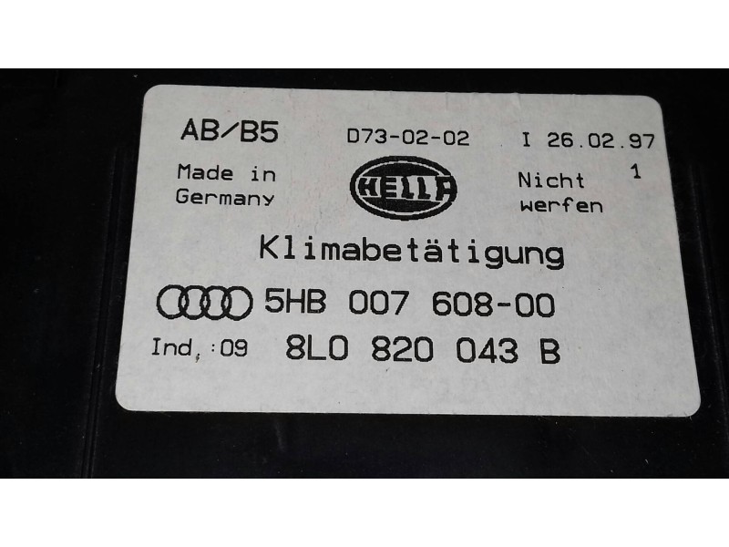 Recambio de mando calefaccion / aire acondicionado para audi a4 berlina (b5) 1.8 referencia OEM IAM 8L0820043B 5HB00760800 HELLA
