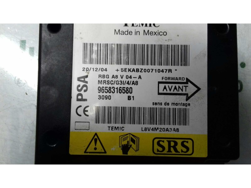 Recambio de centralita airbag para citroen c3 hdi 70 furio referencia OEM IAM 9658316580  TEMIC