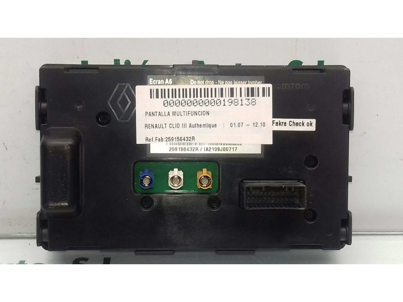 Recambio de pantalla multifuncion para renault clio iii authentique referencia OEM IAM 259156432R 259156432R TOMTOM