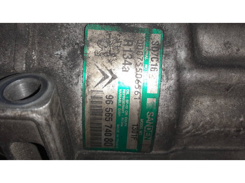 Recambio de compresor aire acondicionado para citroen c5 berlina sx (e) referencia OEM IAM 9656574080 SD7C16 SANDEN