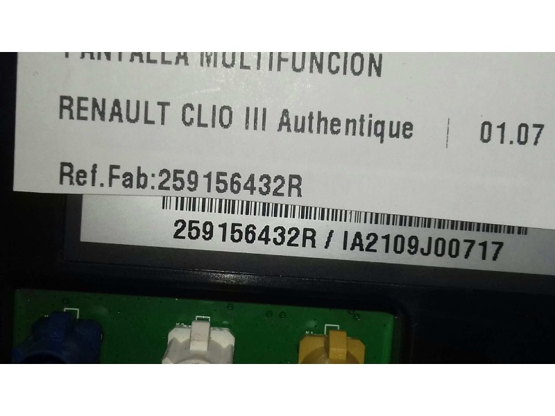Recambio de pantalla multifuncion para renault clio iii authentique referencia OEM IAM 259156432R 259156432R TOMTOM