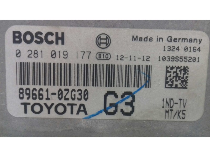 Recambio de centralita motor uce para toyota auris active referencia OEM IAM 896610ZG30 0281019177 KIT - BOSCH