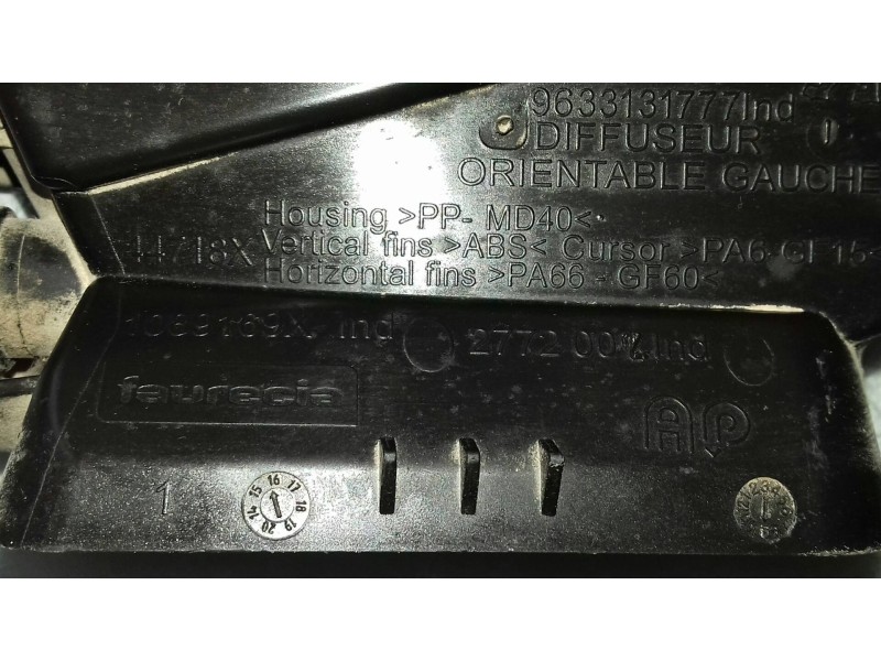 Recambio de rejilla aireadora para peugeot 208 allure referencia OEM IAM 1089169X  AIREADOR IZQUIERDO