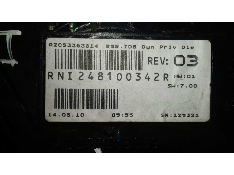 Recambio de cuadro instrumentos para renault megane iii berlina 5 p dynamique referencia OEM IAM RNI248100342R 248100342R A2C532
