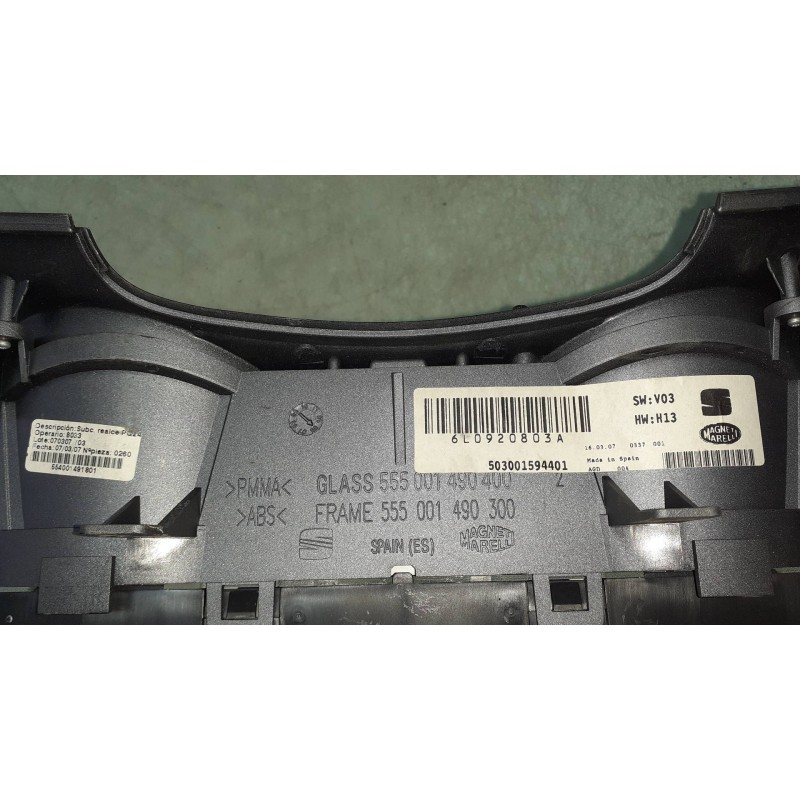 Recambio de cuadro instrumentos para seat cordoba berlina (6l2) fresh referencia OEM IAM 6L0920803A 555001490400 503001594401