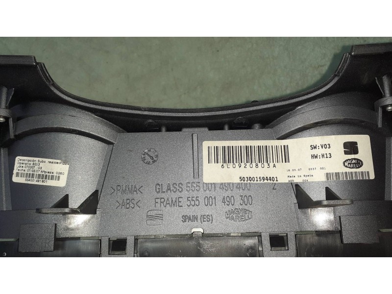 Recambio de cuadro instrumentos para seat cordoba berlina (6l2) fresh referencia OEM IAM 6L0920803A 555001490400 503001594401