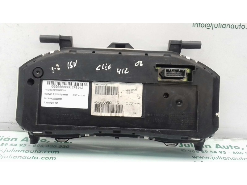 Recambio de cuadro instrumentos para renault clio iii expression referencia OEM IAM 8200820993C 2RPF10A855A VISTEON