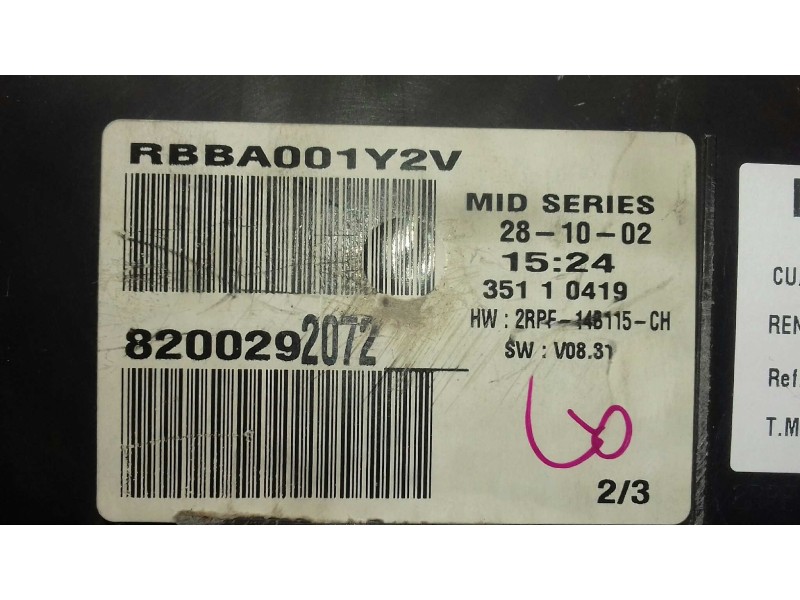 Recambio de cuadro instrumentos para renault megane ii berlina 5p luxe privilege referencia OEM IAM 8200292072  VISTEON