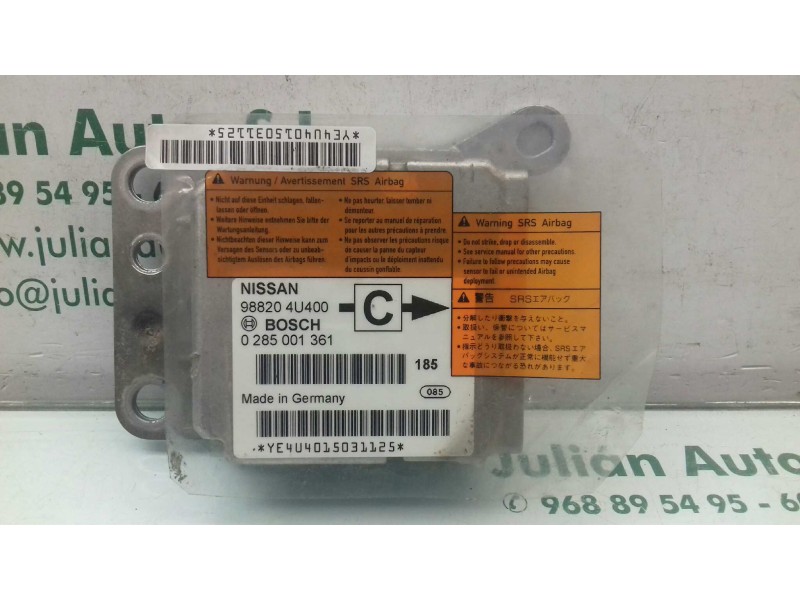 Recambio de centralita airbag para nissan almera tino (v10m) ambience referencia OEM IAM  0285001361 BOSCH