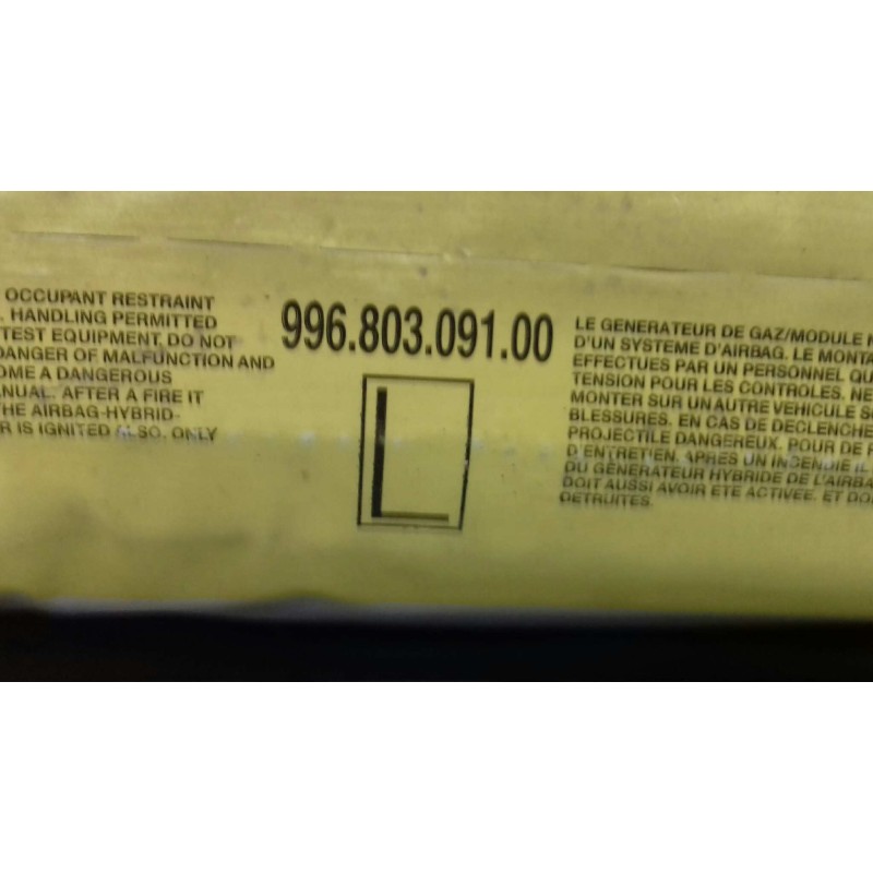 Recambio de airbag lateral izquierdo para porsche boxster (typ 986) básico referencia OEM IAM 996803091 99680309100 