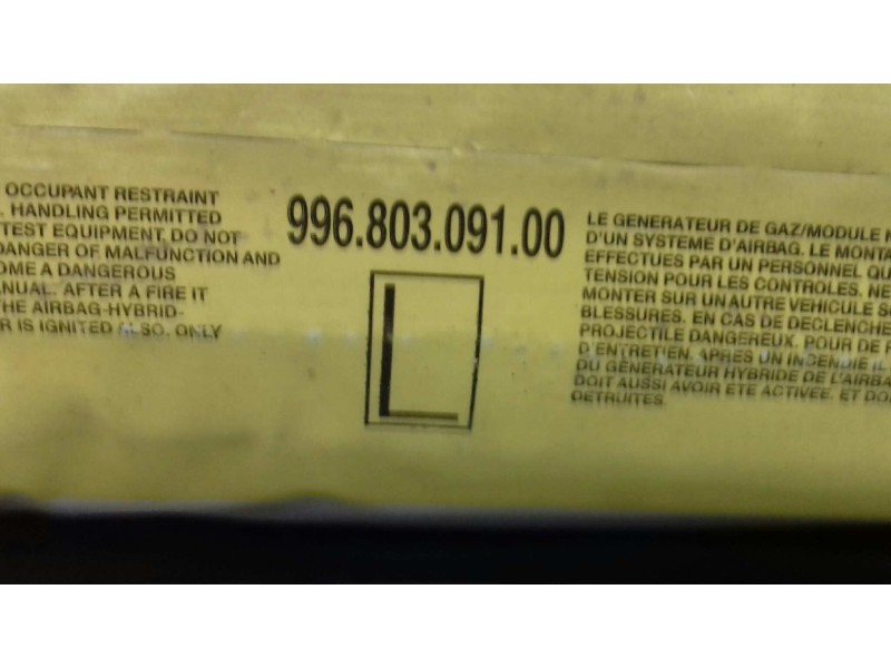 Recambio de airbag lateral izquierdo para porsche boxster (typ 986) básico referencia OEM IAM 996803091 99680309100 