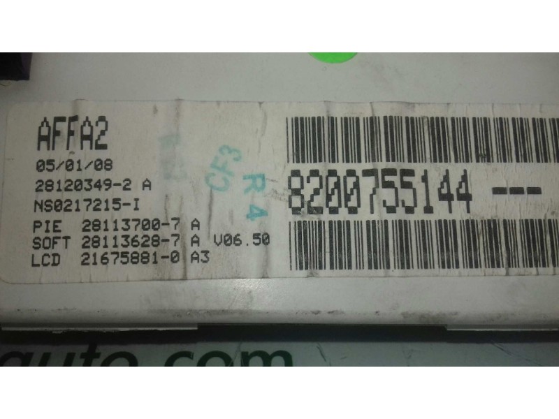 Recambio de pantalla multifuncion para renault clio iii exception referencia OEM IAM 8200755144 281203492A JOHNSON CONTROLS