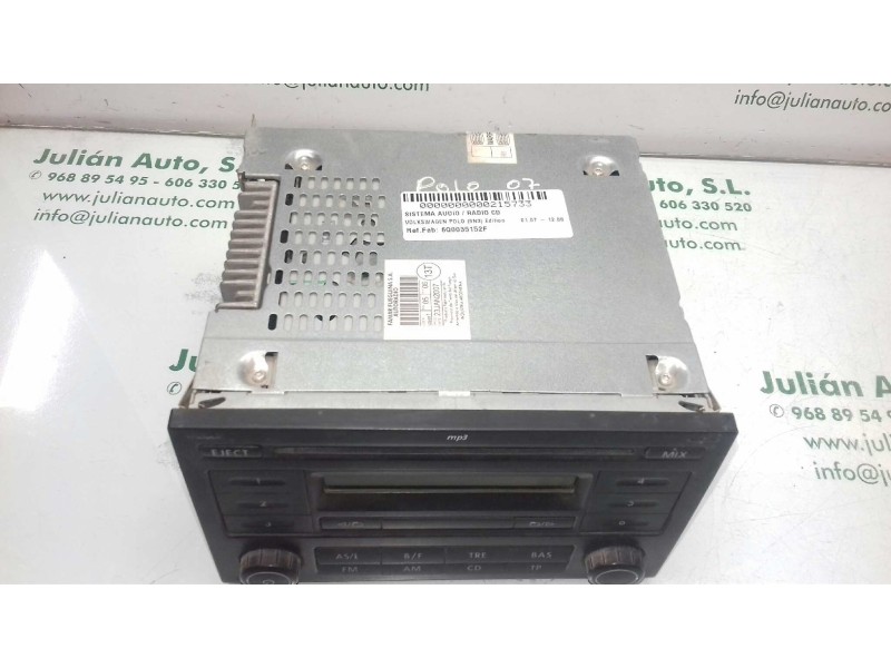 Recambio de sistema audio / radio cd para volkswagen polo (9n3) edition referencia OEM IAM 6Q0035152F RCD200 MP3