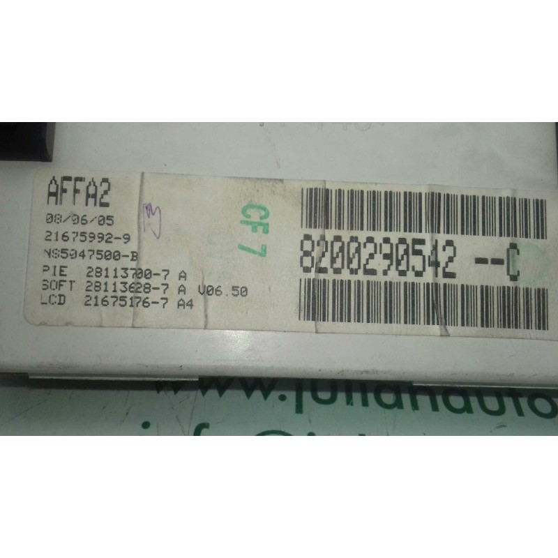 Recambio de pantalla multifuncion para renault megane ii berlina 5p dynamique referencia OEM IAM 8200290542C  JOHNSON CONTROLS