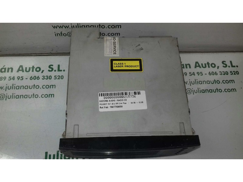 Recambio de sistema audio / radio cd para peugeot 307 (s1) xr clim plus referencia OEM IAM 7607769050 BP905028551729 