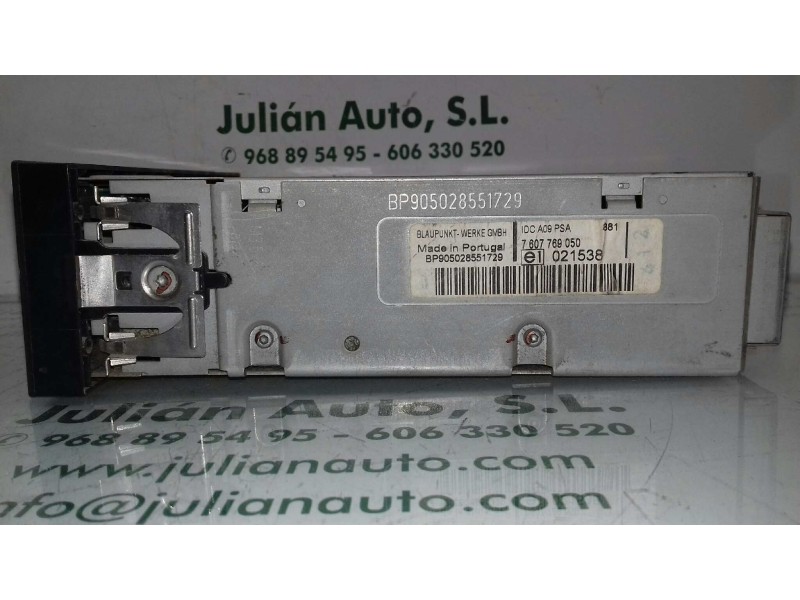 Recambio de sistema audio / radio cd para peugeot 307 (s1) xr clim plus referencia OEM IAM 7607769050 BP905028551729 