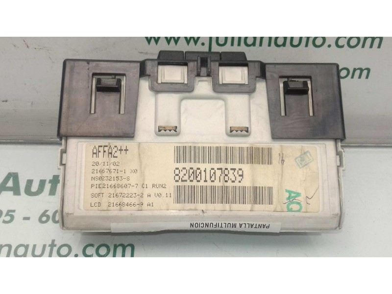 Recambio de pantalla multifuncion para renault megane ii berlina 5p authentique referencia OEM IAM 8200107839  SAGEM