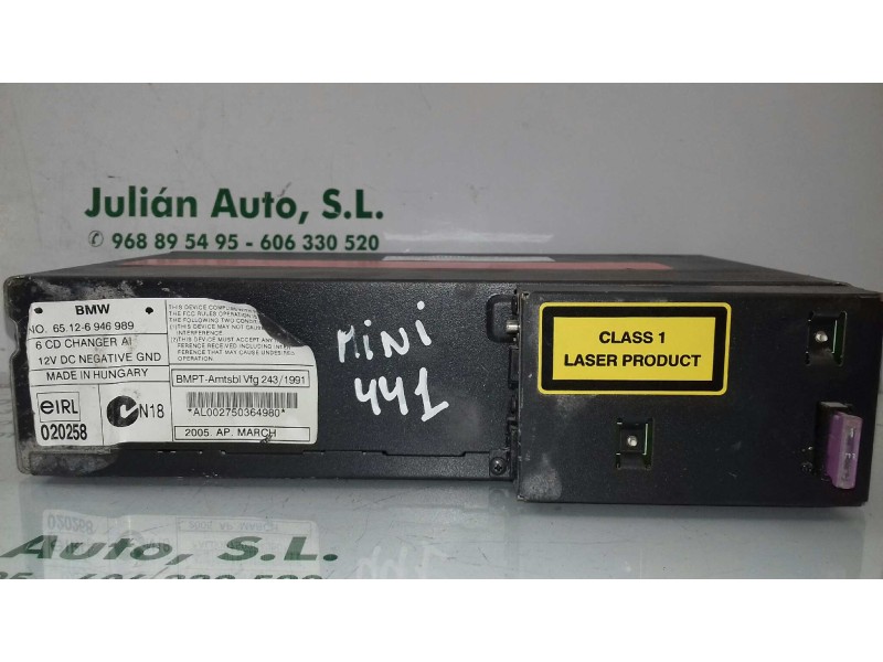 Recambio de sistema audio / radio cd para bmw mini (r50,r53) cooper referencia OEM IAM 65126946989 020258 
