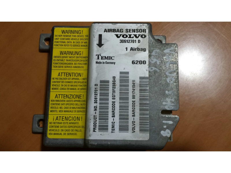 Recambio de centralita airbag para volvo s40 berlina 1.8 evolution referencia OEM IAM 30612701D  