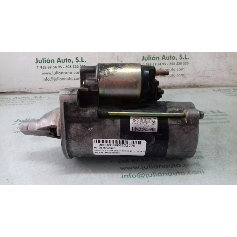 Recambio de motor arranque para chrysler voyager (rg) 2.8 crd se (d) referencia OEM IAM M002T88971 04868860AA 