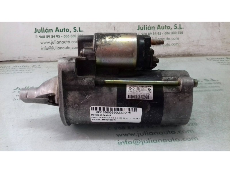 Recambio de motor arranque para chrysler voyager (rg) 2.8 crd se (d) referencia OEM IAM M002T88971 04868860AA 