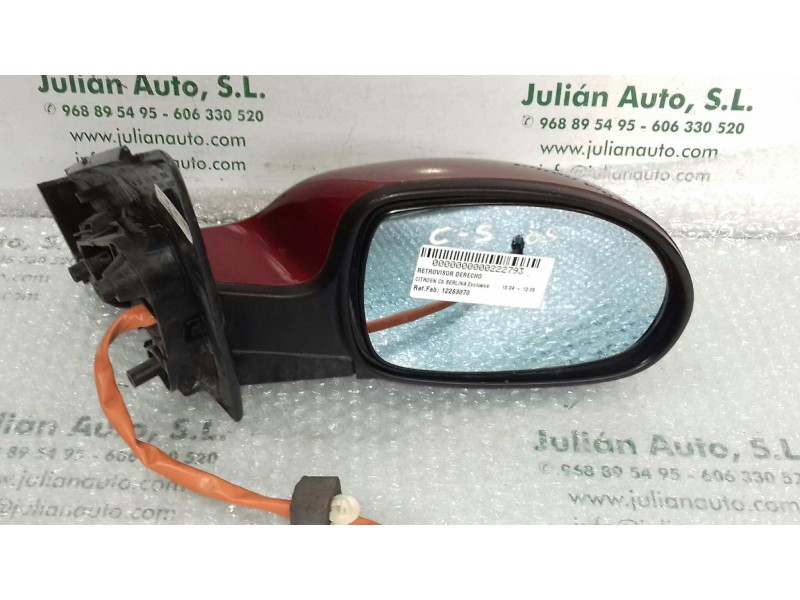 Recambio de retrovisor derecho para citroen c5 berlina exclusive referencia OEM IAM 12283070  ELECTRICO