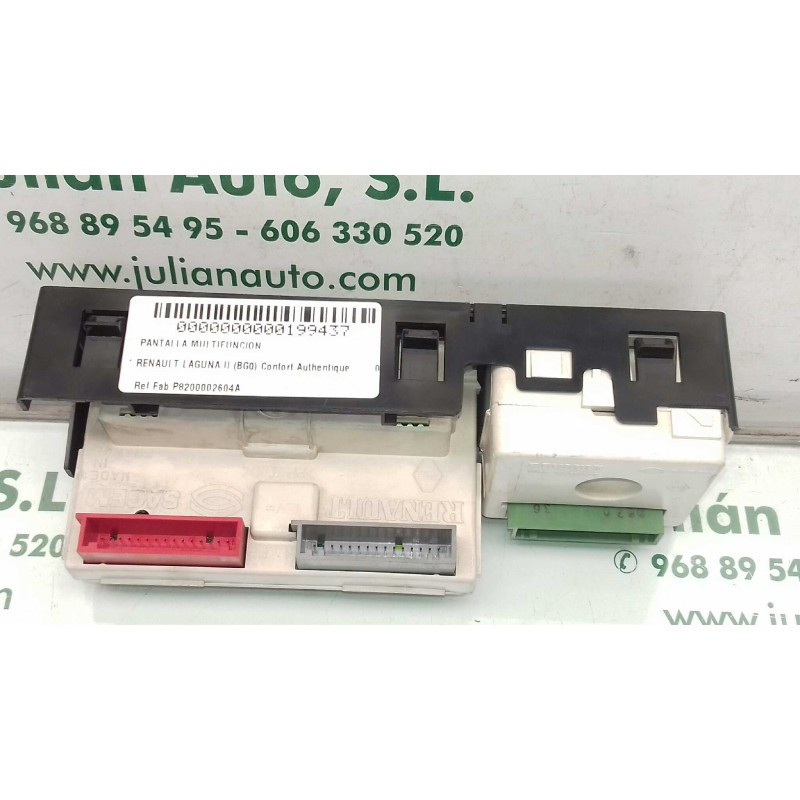 Recambio de pantalla multifuncion para renault laguna ii (bg0) confort authentique referencia OEM IAM P8200002604A  