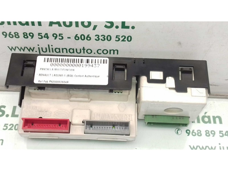 Recambio de pantalla multifuncion para renault laguna ii (bg0) confort authentique referencia OEM IAM P8200002604A  