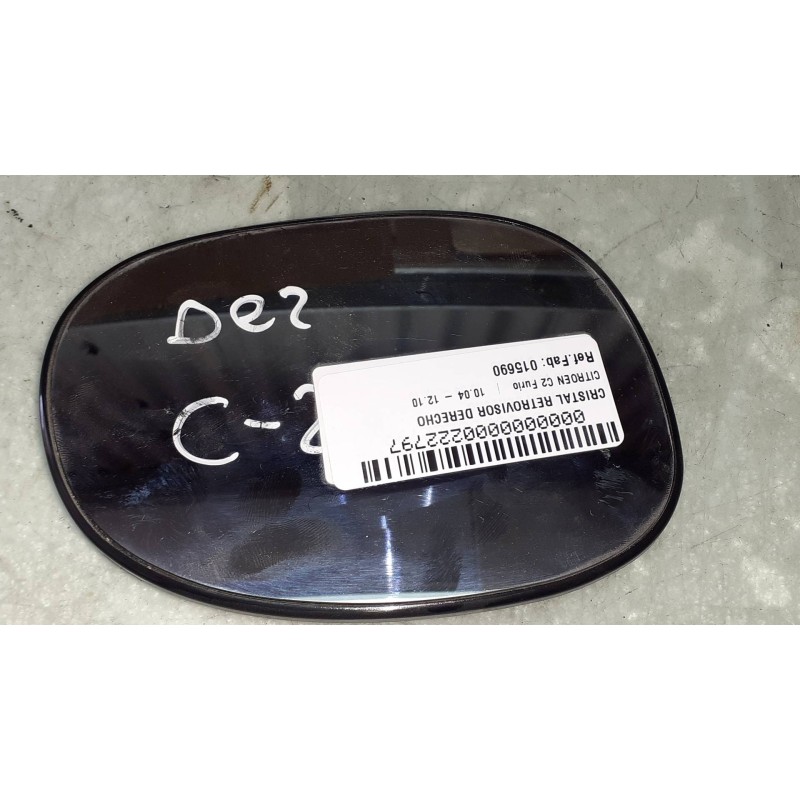 Recambio de cristal retrovisor derecho para citroen c2 furio referencia OEM IAM 12363140  