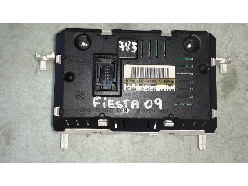 Recambio de pantalla multifuncion para ford fiesta (cb1) titanium referencia OEM IAM 8A6T18B955AH VP8A6F10A855D FOMOCO