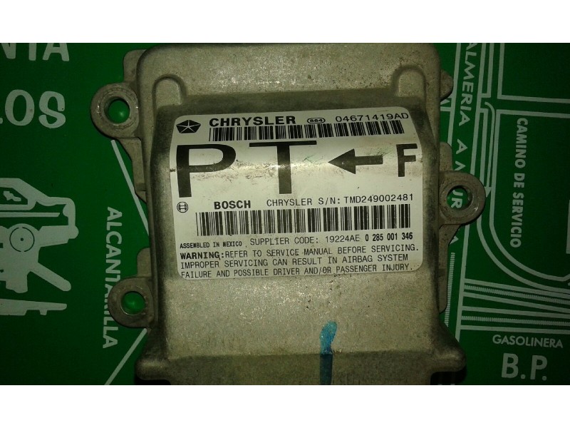 Recambio de centralita airbag para chrysler pt cruiser (pt) 1.6 catwalk classic referencia OEM IAM 0285001346 TMD249002481 04674