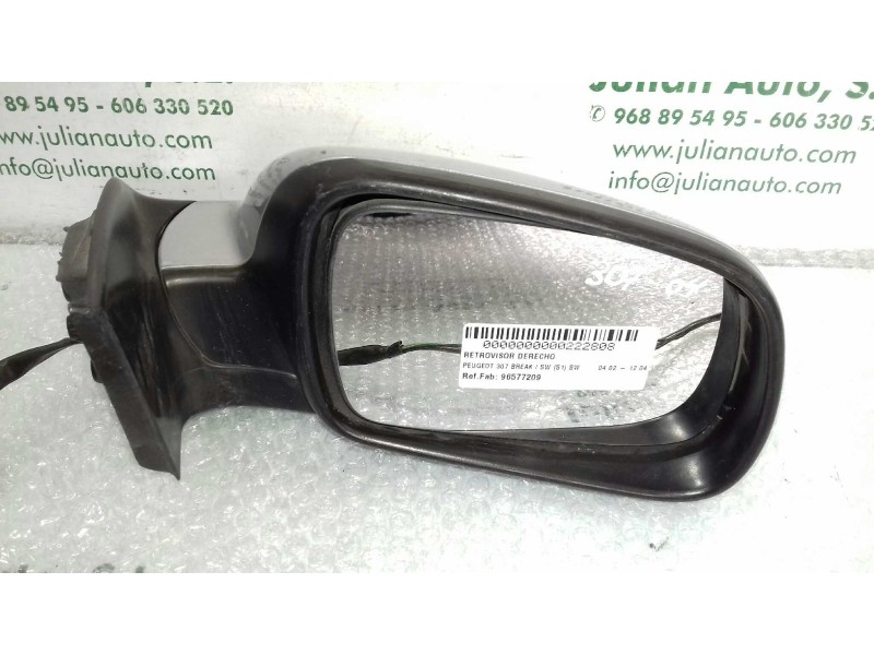 Recambio de retrovisor derecho para peugeot 307 break / sw (s1) sw referencia OEM IAM 96577209 10526 ELECTRICO