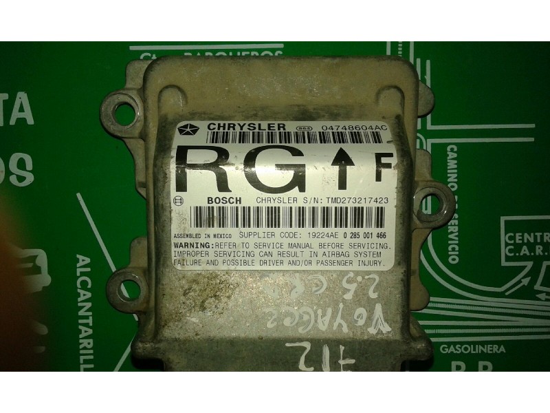 Recambio de centralita airbag para chrysler voyager (rg) 2.5 crd se referencia OEM IAM 0285001466 04748604AC 