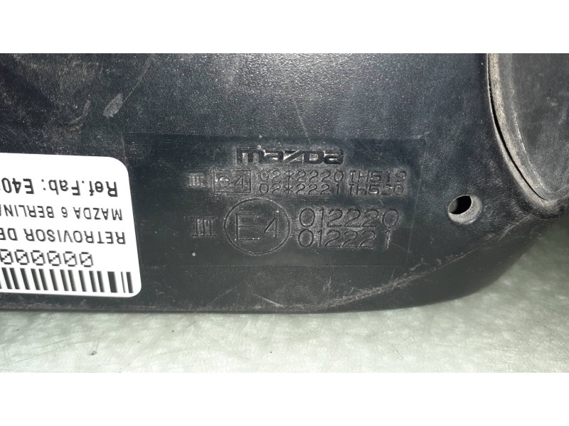 Recambio de retrovisor derecho para mazda 6 berlina (gg) referencia OEM IAM E4012220  ELECTRICO