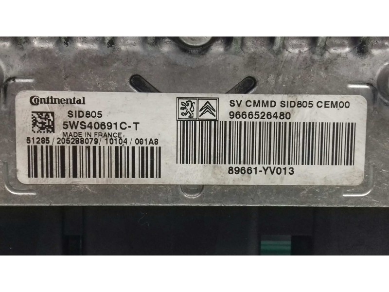Recambio de centralita motor uce para peugeot 107 urban referencia OEM IAM 9666526480 5WS40691CT KIT - CONTINENTAL
