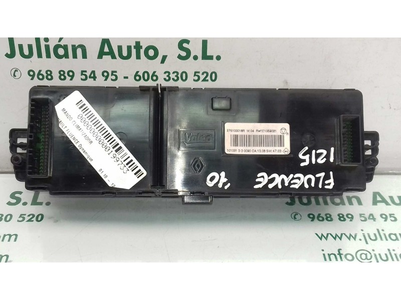 Recambio de mando climatizador para renault fluence dynamique referencia OEM IAM 275100018R E1059021 VALEO