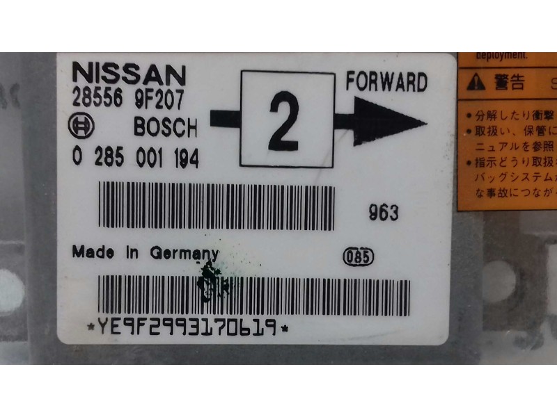 Recambio de centralita airbag para nissan primera berlina (p11) 2.0 navigation referencia OEM IAM 0285001194 285569F207 BOSCH