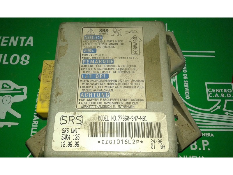 Recambio de centralita airbag para honda accord berlina (cc/ce) 2.0 business referencia OEM IAM 77960-SN7-H91 5WK4135 CZGI016L2P