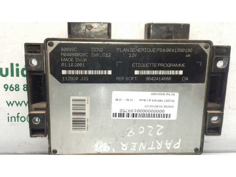 Recambio de centralita motor uce para peugeot partner (s1) break referencia OEM IAM 9642414680 R04080026C LUCAS