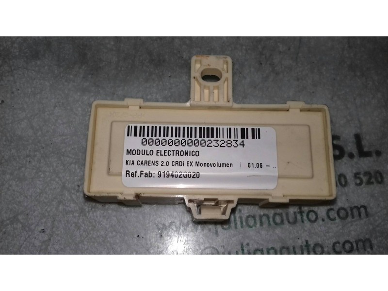 Recambio de modulo electronico para kia carens 2.0 crdi ex monovolumen referencia OEM IAM 919402G020 06254M AK5989