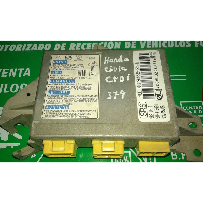 Recambio de centralita airbag para honda civic berlina 3 (ep1/2) 1.7 ctdi es referencia OEM IAM 5WK43401 77960-S5S-G921-M1 