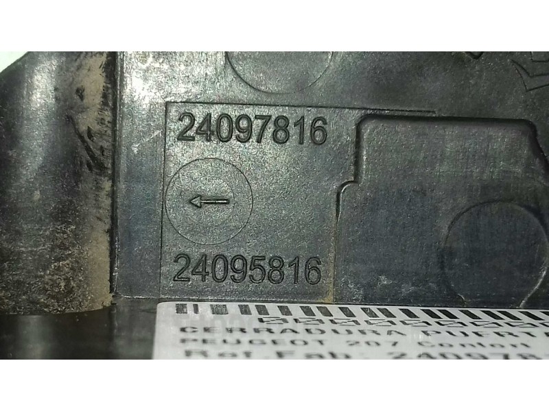 Recambio de cerradura puerta trasera derecha para peugeot 207 confort referencia OEM IAM 24097816 24095816 VALEO