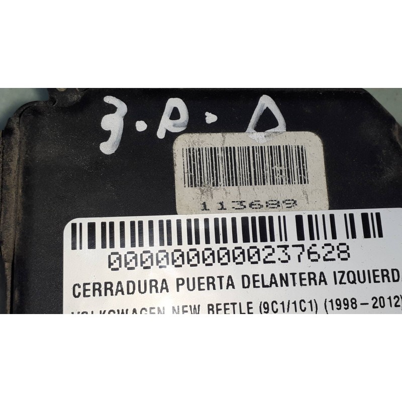 Recambio de cerradura puerta delantera izquierda para volkswagen new beetle (9c1/1c1) 1.9 tdi referencia OEM IAM 113689  
