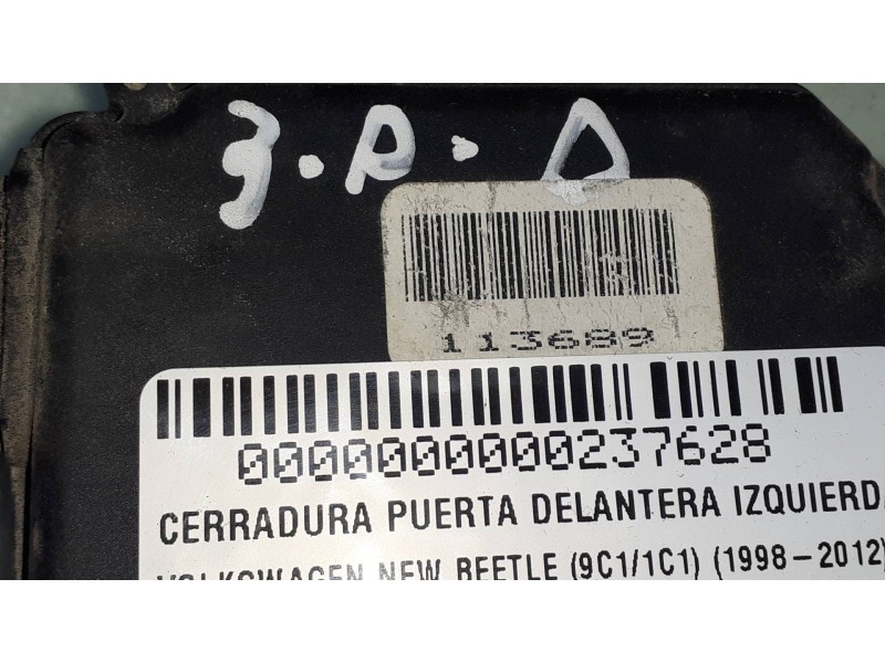 Recambio de cerradura puerta delantera izquierda para volkswagen new beetle (9c1/1c1) 1.9 tdi referencia OEM IAM 113689  