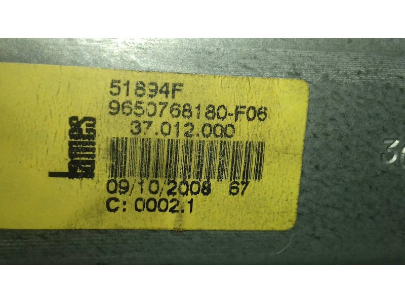 Recambio de elevalunas trasero izquierdo para peugeot 207 confort referencia OEM IAM 51894F 9650768180 MANUAL
