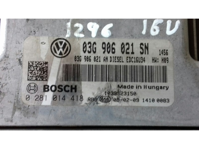 Recambio de centralita motor uce para seat altea xl (5p5) family referencia OEM IAM 03G906021SN 03G906021 0281014418