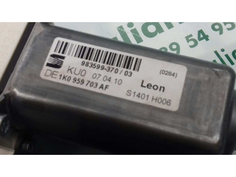 Recambio de elevalunas trasero izquierdo para seat leon (1p1) reference copa referencia OEM IAM 1K0959703AF 973622107 ELECTRICO