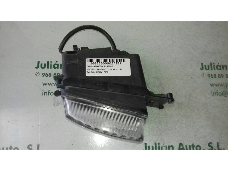 Recambio de faro antiniebla derecho para seat ibiza (6k1) select referencia OEM IAM 6K0941700C  