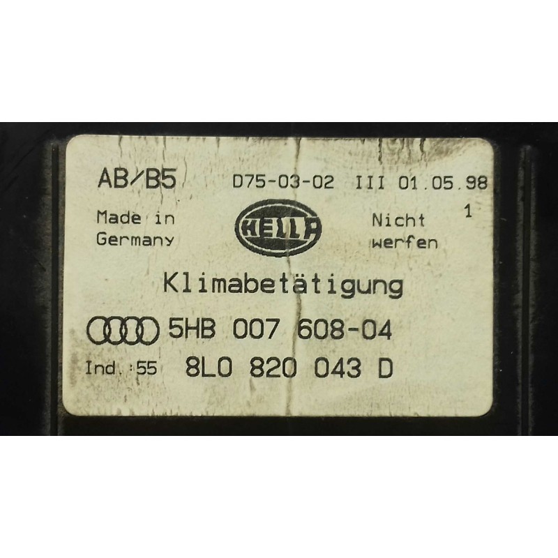 Recambio de mando climatizador para audi a4 berlina (b5) 2.5 tdi referencia OEM IAM 5HB00760804 8L0820043D HELLA